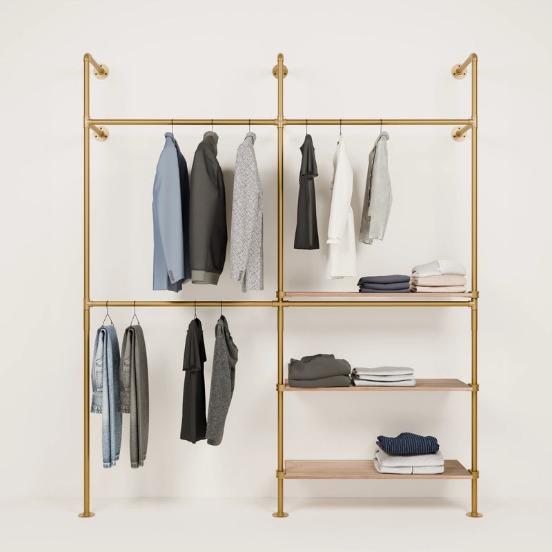 KIM DOUBLE 2 OAK – 3 shelves right | gold