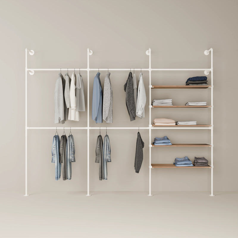 KIM DOUBLE 3 OAK – 5 Regalböden | Weiß