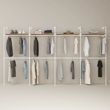 KIM DOUBLE 4 OAK – 4 Regalböden | Weiß