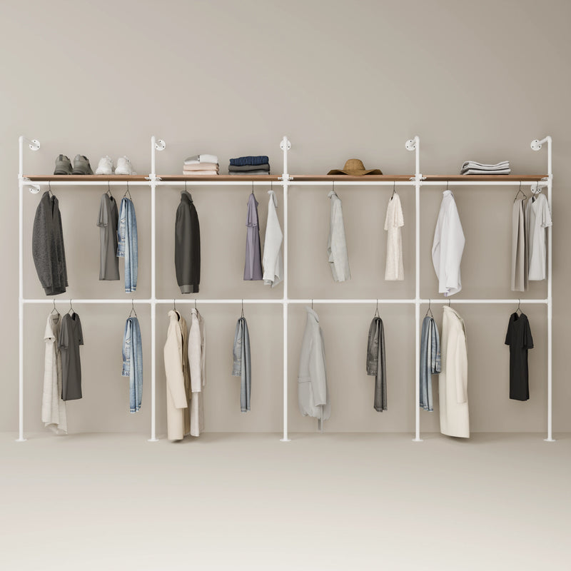 KIM DOUBLE 4 OAK – 4 Regalböden | Weiß