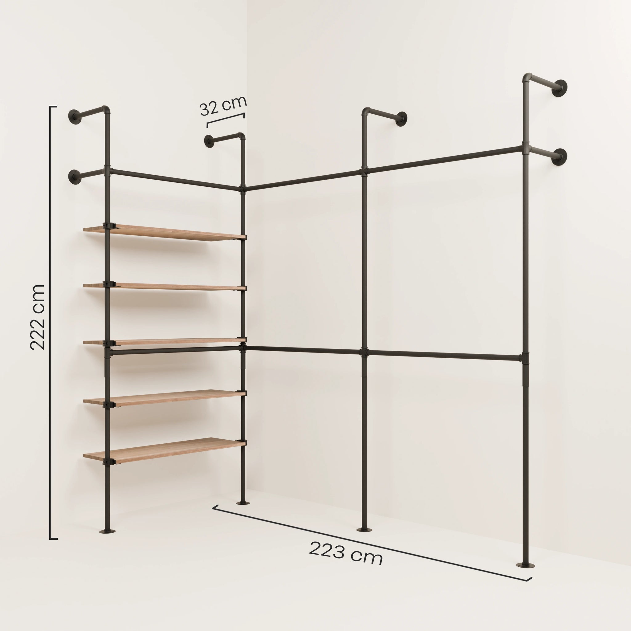 KIM EDGE DOUBLE 3 OAK – 5 Regalböden