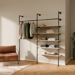 FRIDA OAK – Kleiderstange mit Regal