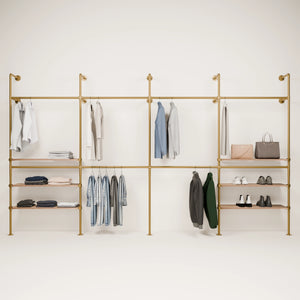 KIM DOUBLE 4 OAK –  6 Regalböden | Gold