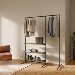 LAS 1.5 METAL – 3 étagères | Porte-manteau avec casiers de rangement