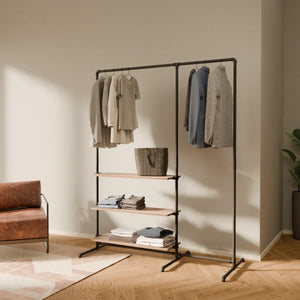 LAS 1.5 OAK –  3 étagères | Portemanteau avec étagère