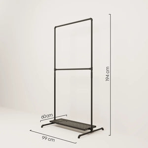 LAS 1 METAL – 1 étagère | Portemanteau métallique avec étagère