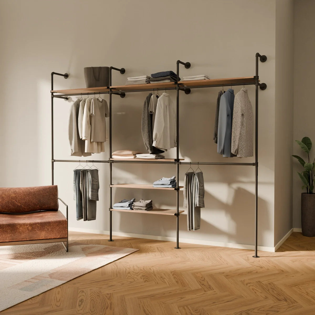 KIM DOUBLE 3 OAK – 6 Regalböden
