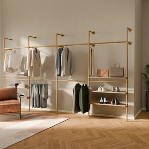 KIM DOUBLE 4 OAK –  6 Regalböden | Gold