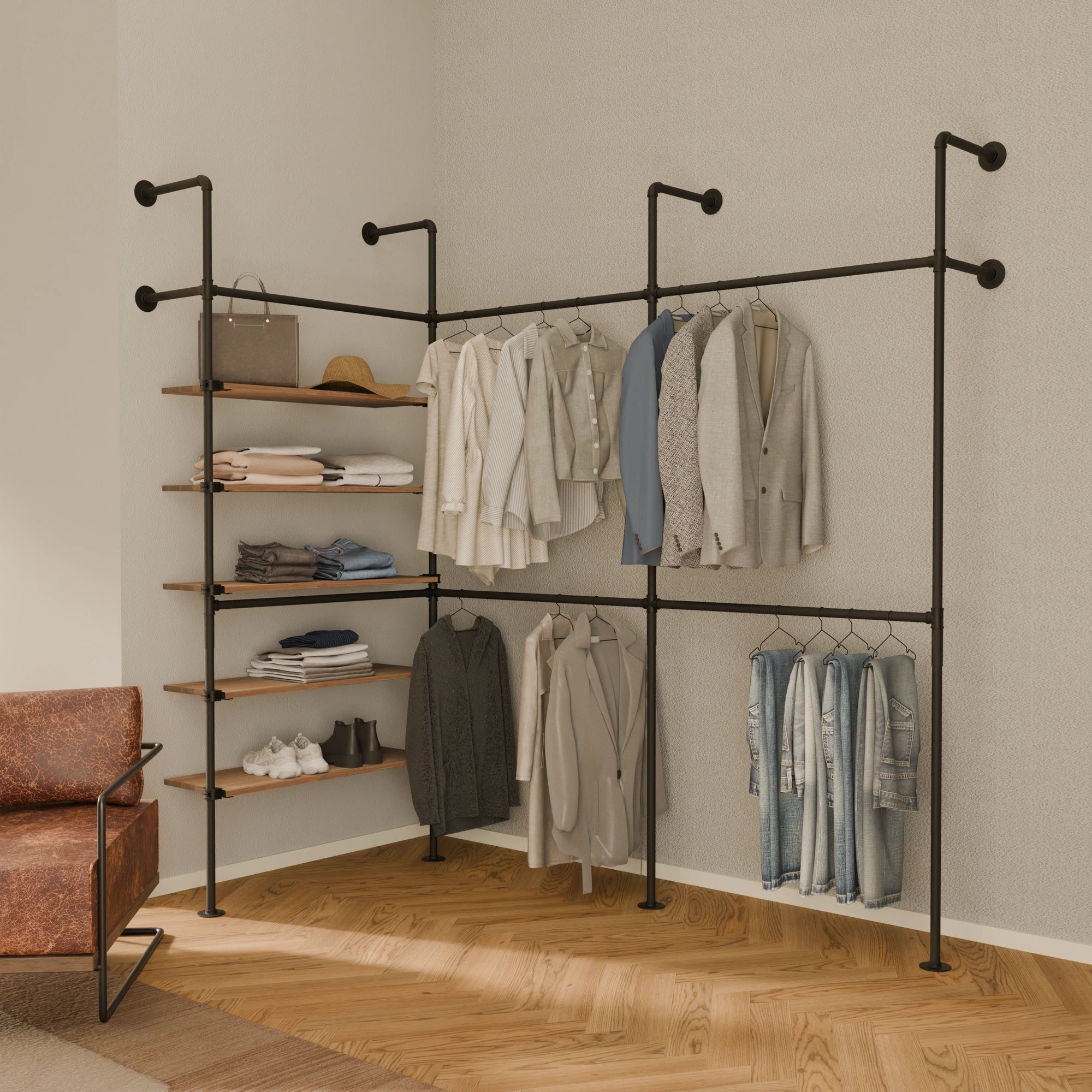 KIM EDGE DOUBLE 3 OAK – 5 Regalböden