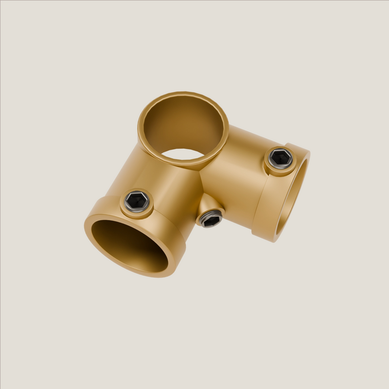 Fitting 3-Fach Eck Klemme Offen – Gold