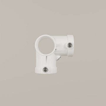 Raccord 3 voies d'angle Pince ouverte – Blanc