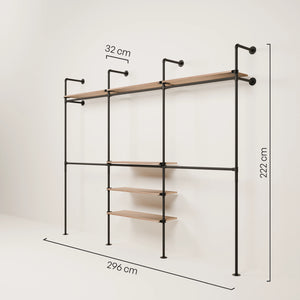 KIM DOUBLE 3 OAK – 6 Regalböden