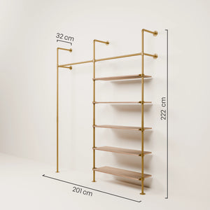 KIM 2 OAK – 5 Regalböden | Gold