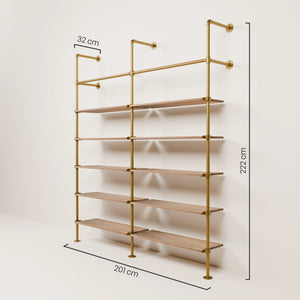 KIM 2 OAK – 10 Regalböden | Gold