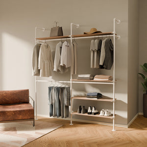 KIM DOUBLE 2 OAK – 5 Regalböden | Weiß