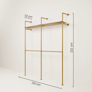 KIM DOUBLE 2 OAK – 2 Regalböden oben | Gold