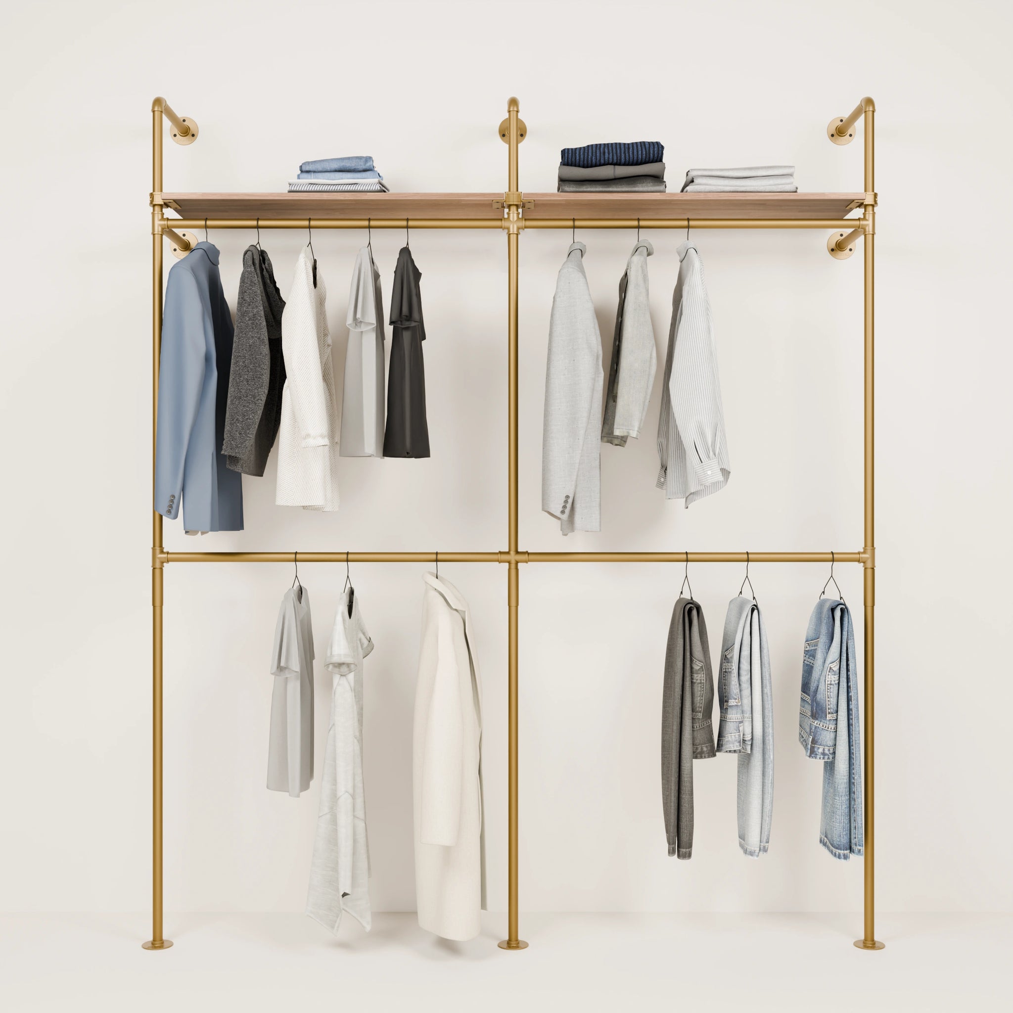 KIM DOUBLE 2 OAK – 2 Regalböden oben | Gold