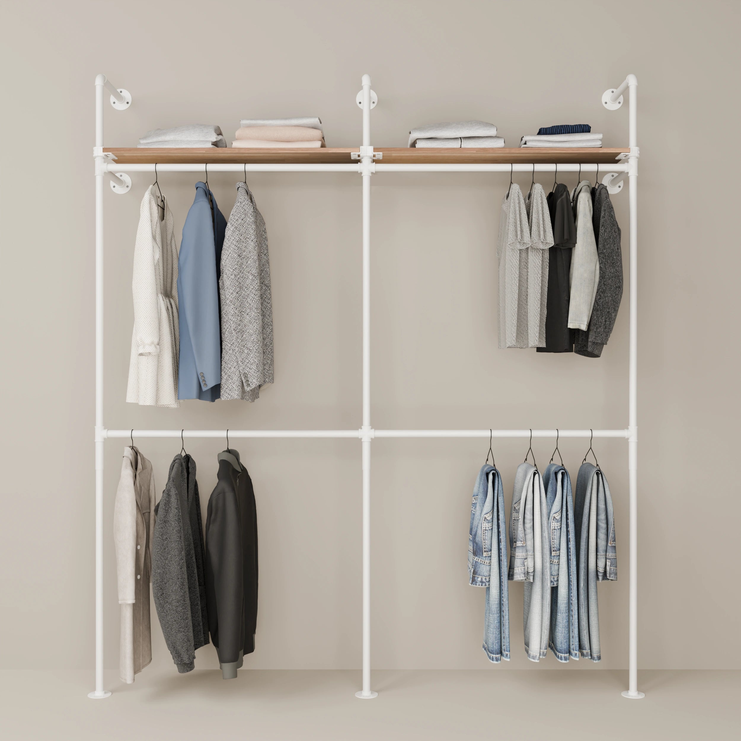 KIM DOUBLE 2 OAK – 2 Regalböden oben | Weiß