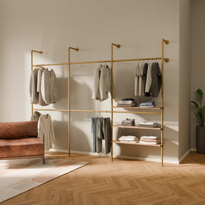 KIM DOUBLE 3 OAK – 3 Regalböden rechts | Gold