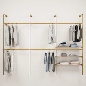 KIM DOUBLE 3 OAK – 3 Regalböden rechts | Gold
