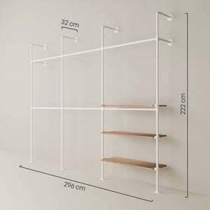 KIM DOUBLE 3 OAK – 3 Regalböden rechts | Weiß
