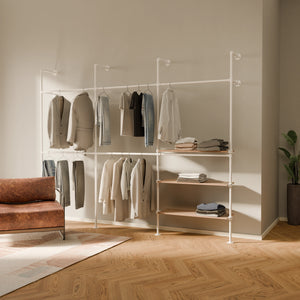 KIM DOUBLE 3 OAK – 3 Regalböden rechts | Weiß