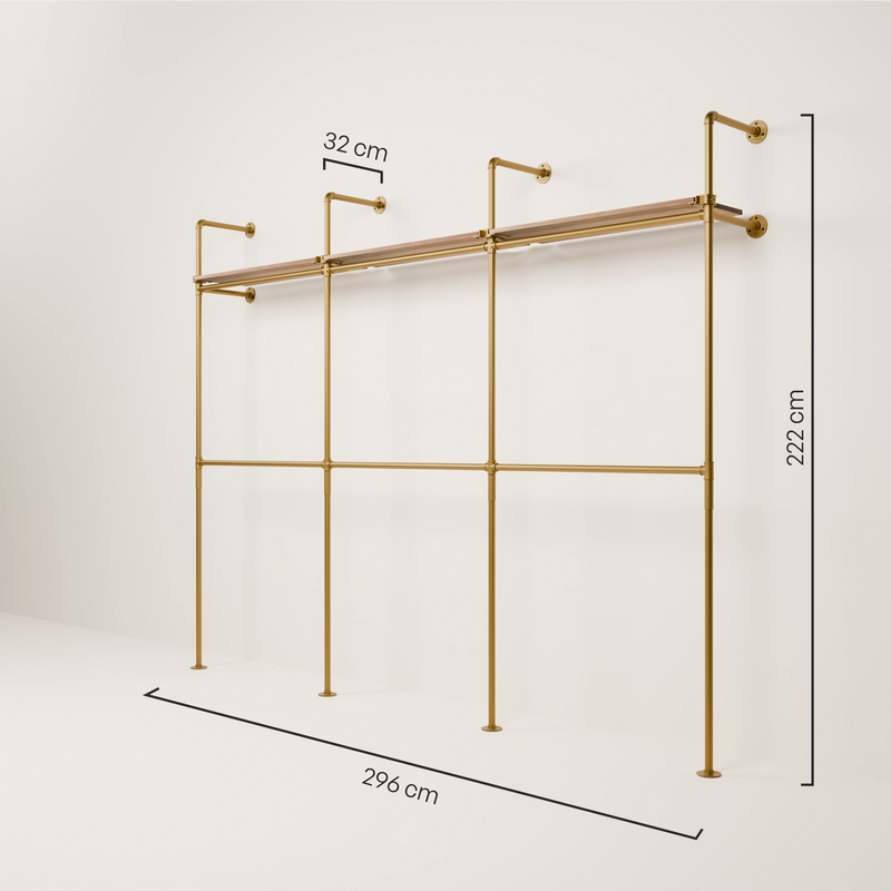 KIM DOUBLE 3 OAK – 3 étagères en haut | or