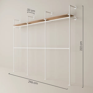 KIM DOUBLE 3 OAK – 3 Regalböden oben | Weiß
