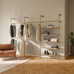 KIM DOUBLE 3 OAK – 5 Regalböden | Gold