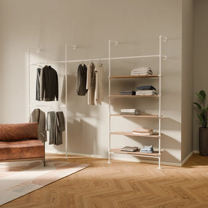KIM DOUBLE 3 OAK – 5 Regalböden | Weiß