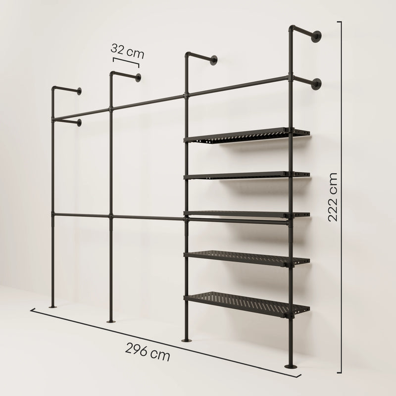 KIM DOUBLE 3 METAL – 5 étagères | Armoire accessible