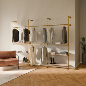KIM DOUBLE 3 OAK –  6 Regalböden unten | Gold