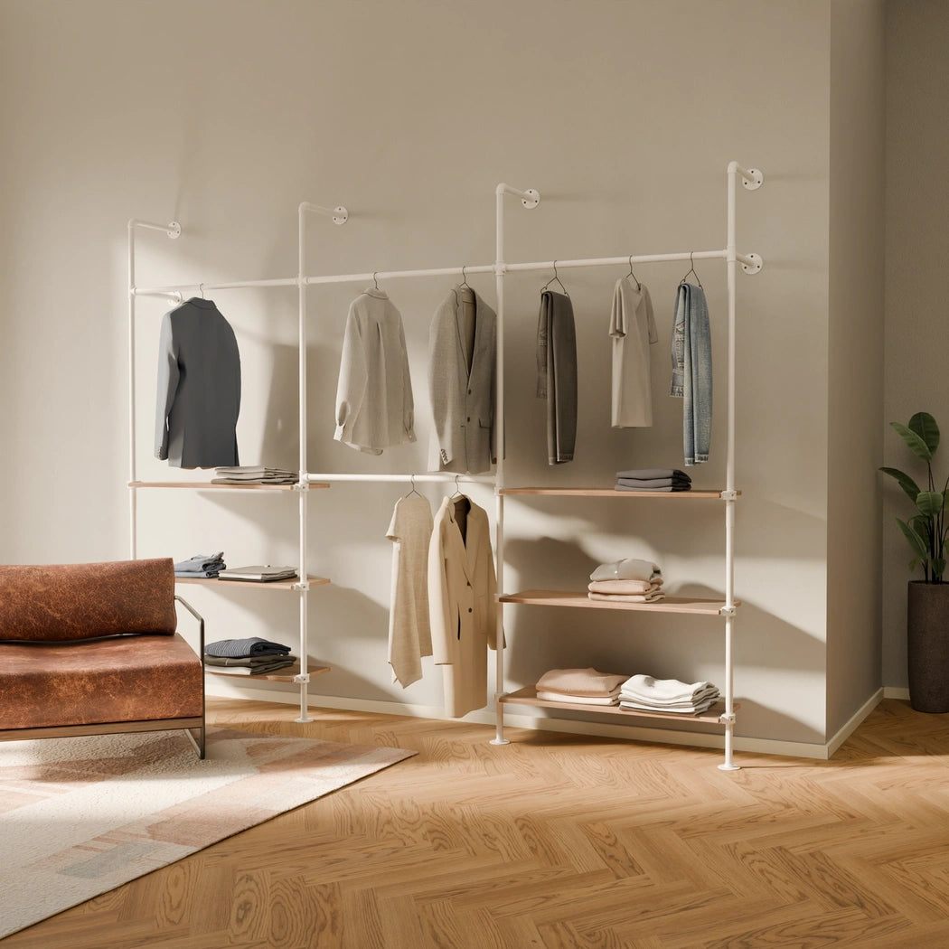 KIM DOUBLE 3 OAK – 6 Regalböden unten | Weiß