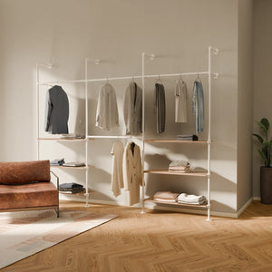 KIM DOUBLE 3 OAK – 6 Regalböden unten | Weiß
