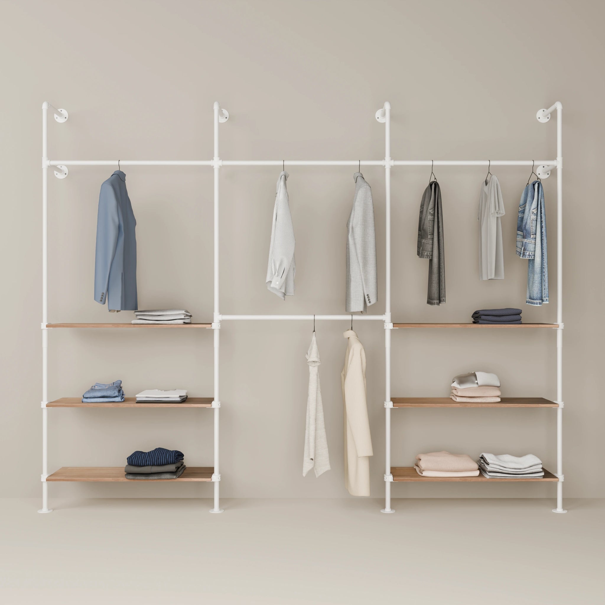 KIM DOUBLE 3 OAK – 6 Regalböden unten | Weiß
