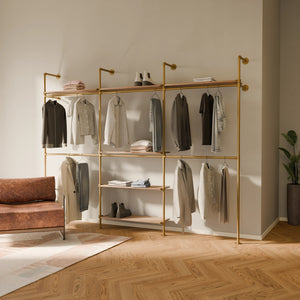 KIM DOUBLE 3 OAK –  6 Regalböden oben | Gold
