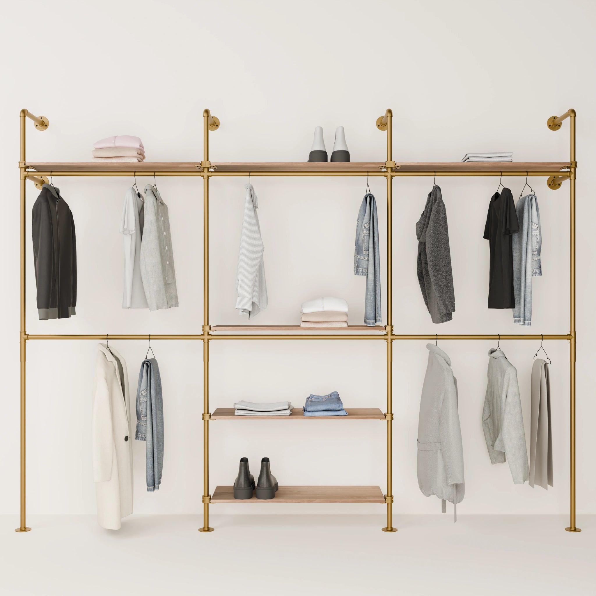 KIM DOUBLE 3 OAK –  6 Regalböden oben | Gold