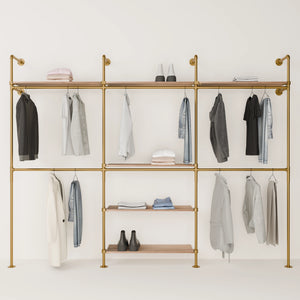 KIM DOUBLE 3 OAK –  6 Regalböden oben | Gold