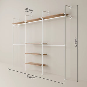 KIM DOUBLE 3 OAK – 6 Regalböden oben | Weiß