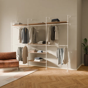KIM DOUBLE 3 OAK – 6 Regalböden oben | Weiß