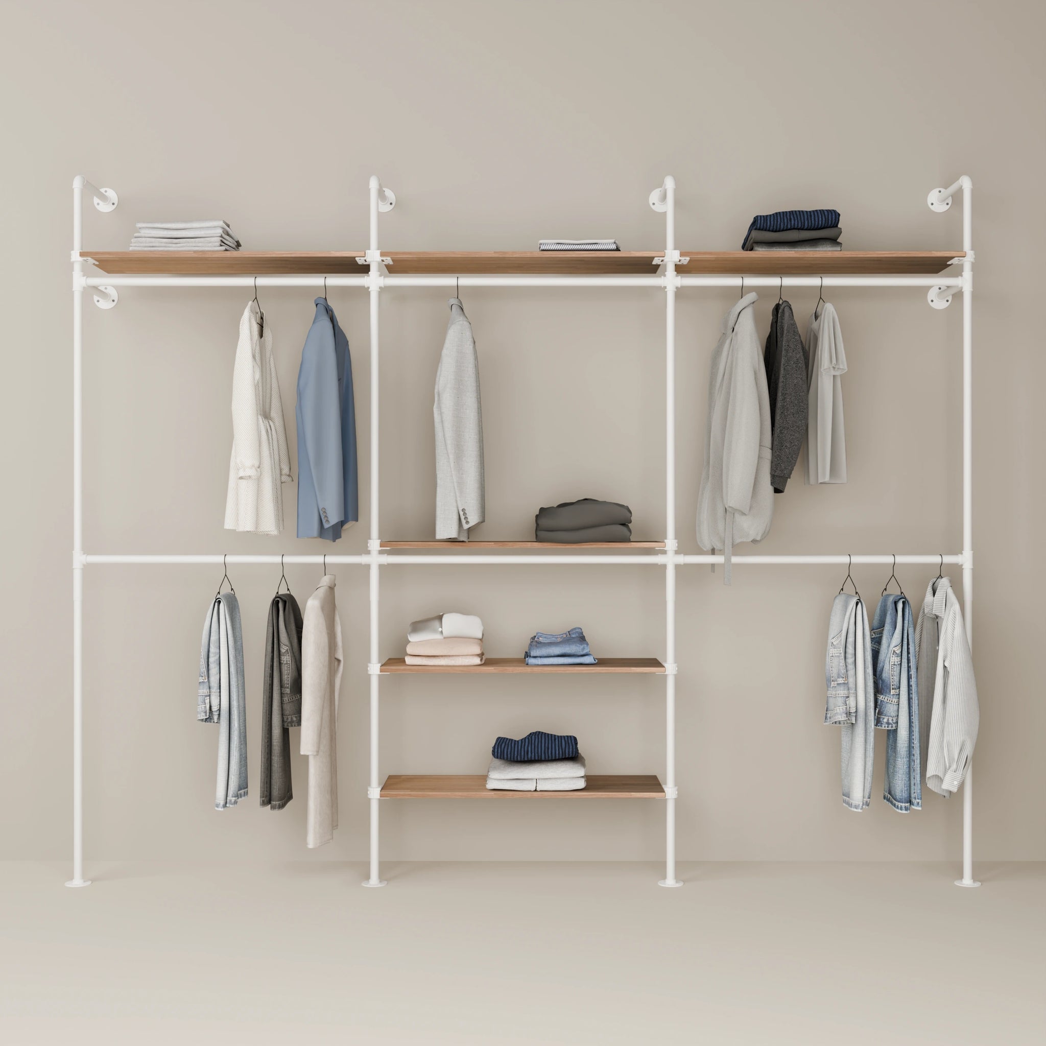 KIM DOUBLE 3 OAK – 6 Regalböden oben | Weiß