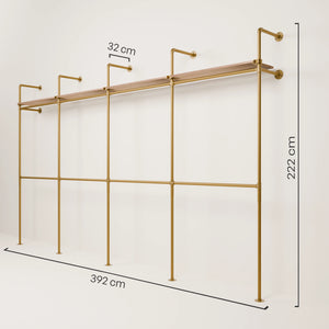 KIM DOUBLE 4 OAK – 4 Regalböden | Gold