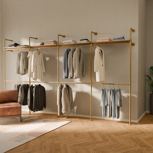 KIM DOUBLE 4 OAK – 4 Regalböden | Gold