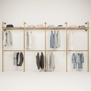KIM DOUBLE 4 OAK – 4 Regalböden | Gold