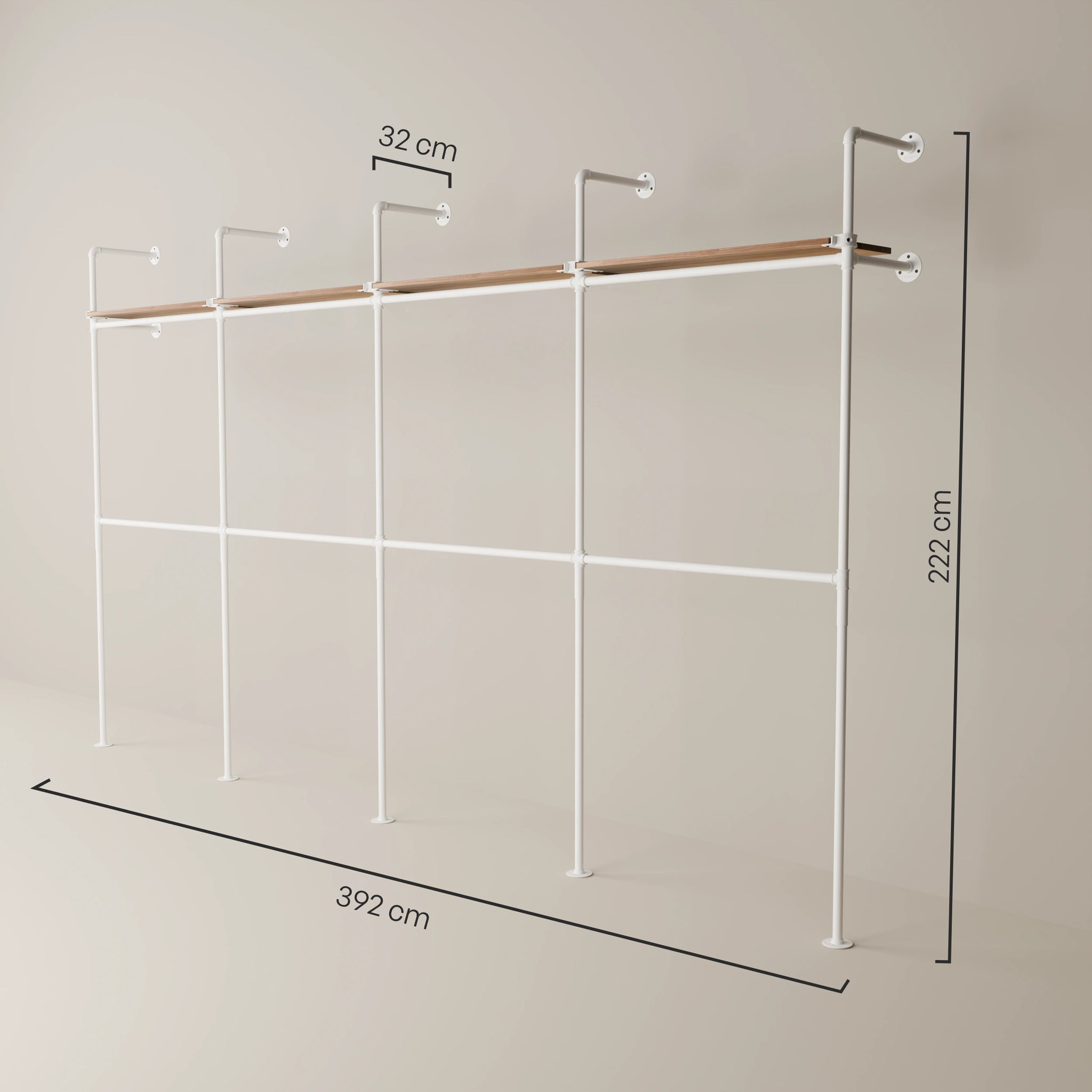 KIM DOUBLE 4 OAK – 4 Regalböden | Weiß