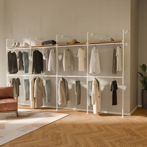 KIM DOUBLE 4 OAK – 4 Regalböden | Weiß