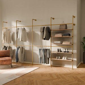 KIM DOUBLE 4 OAK – 5 Regalböden | Gold