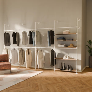 KIM DOUBLE 4 OAK – 5 Regalböden | Weiß