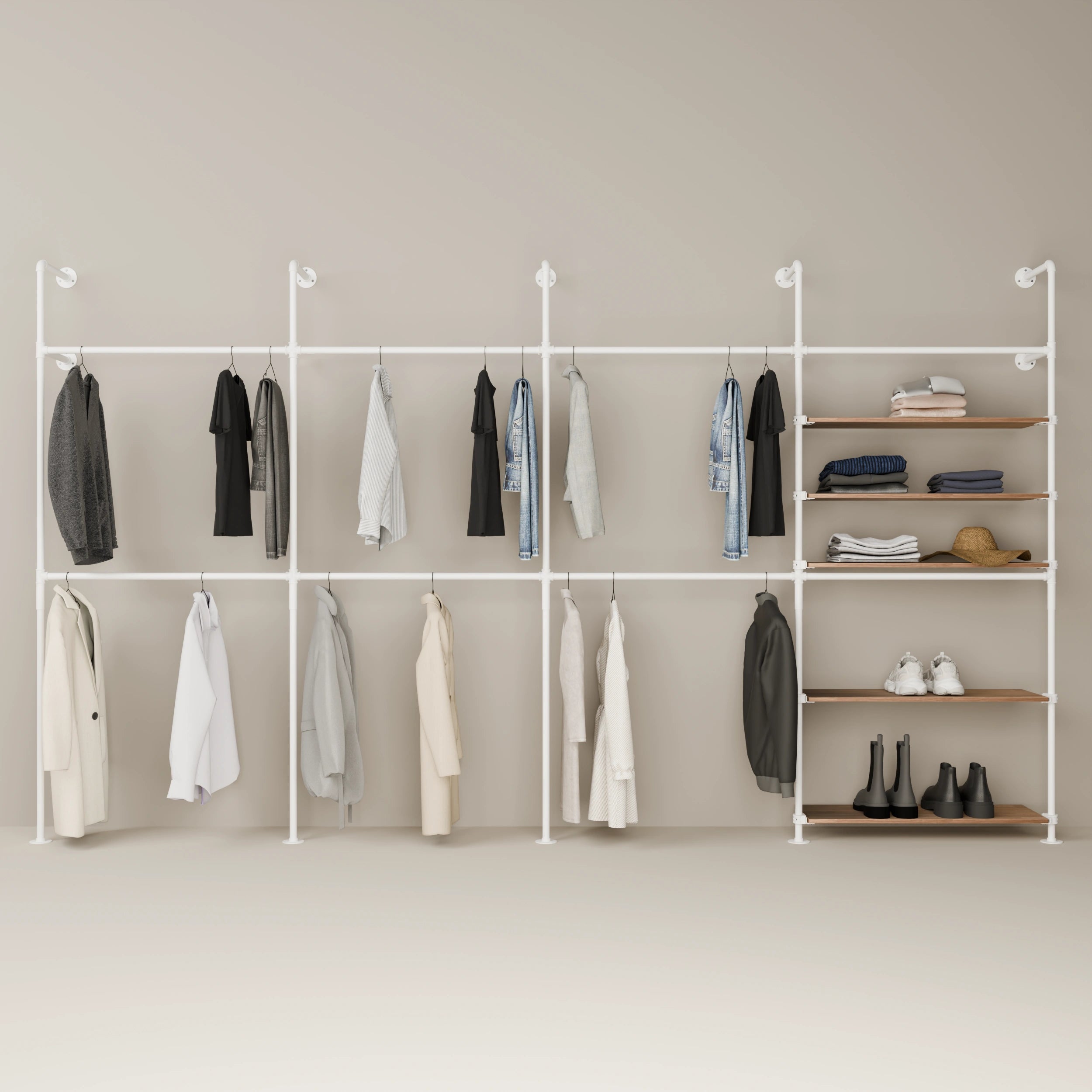 KIM DOUBLE 4 OAK – 5 Regalböden | Weiß