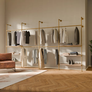 KIM DOUBLE 4 OAK –  6 Regalböden | Gold